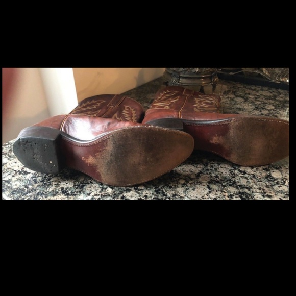 Justin Brown Marble Leather Cowboy Western Boot main image 4